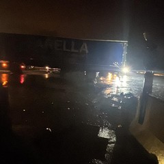 Camion contro rotonda