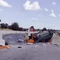 Incidente sulla SP2 Andria-Canosa all’altezza dello svincolo per Montegrosso: veicolo sbatte contro la rotatoria e si ribalta