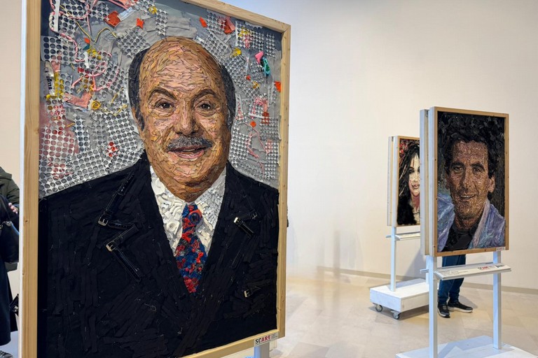 Il volto di Lino Banfi alla mostra 