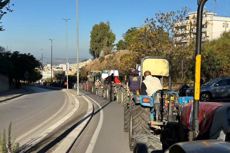 Protesta degli agricoltori anche a Canosa: trattori in centro città - FOTO